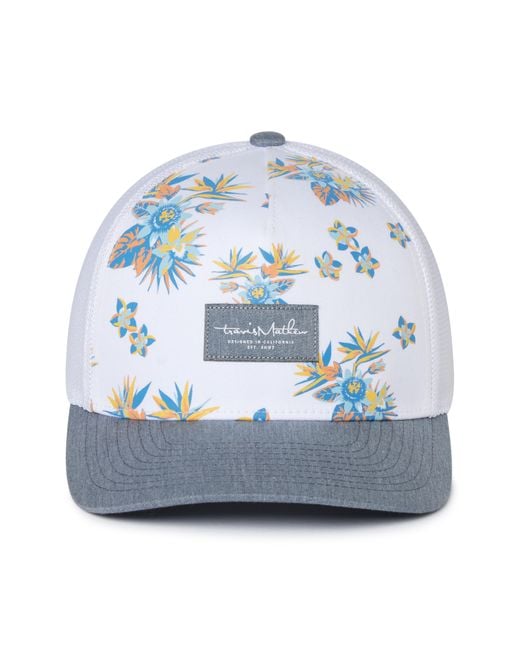 Travis Mathew Blue Salt Pond Beach Floral Trucker Hat for men