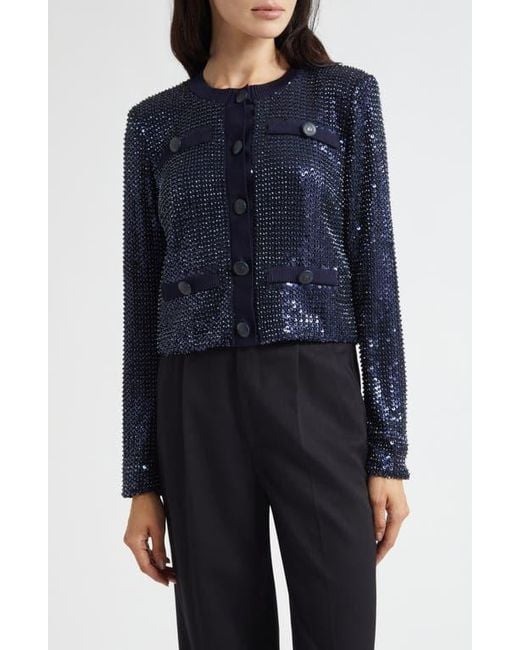 Ramy Brook Blue Anna Sequin Jacket
