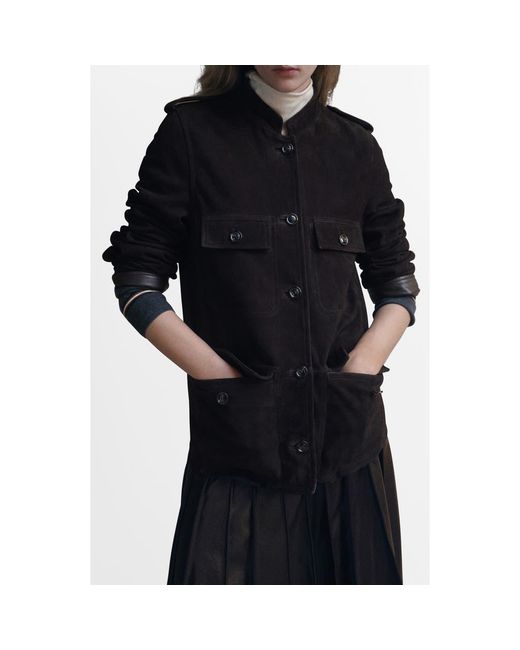 Mango Black Suede Jacket