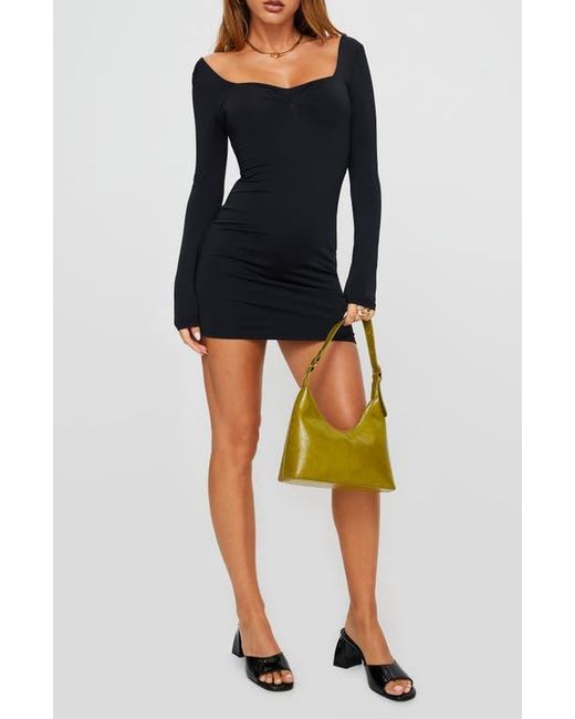 Princess Polly Black Rehna Long Sleeve Minidress