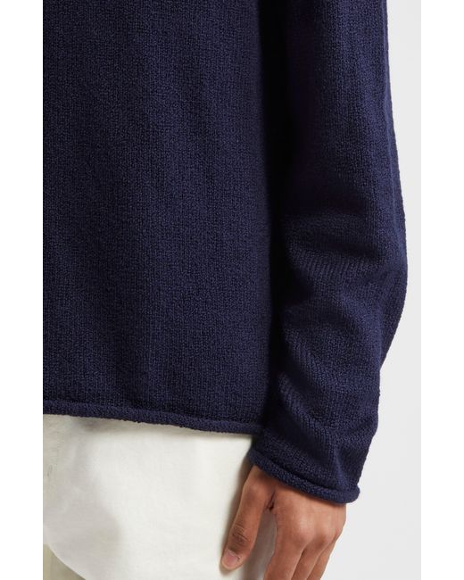 The Elder Statesman Blue Gender Inclusive Roll Neck Cotton Sweater
