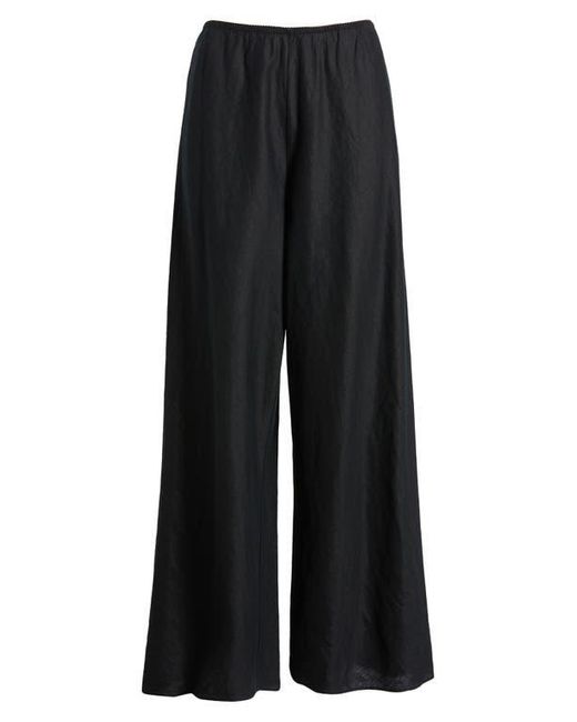 Doen Black Lavon Linen Wide Leg Pants