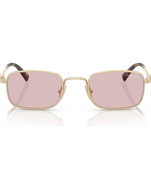 Miu Miu Pink 49Mm Rectangular Sunglasses