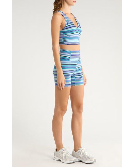 Free People Blue Fp Movement Printed Never Better Sports Bra