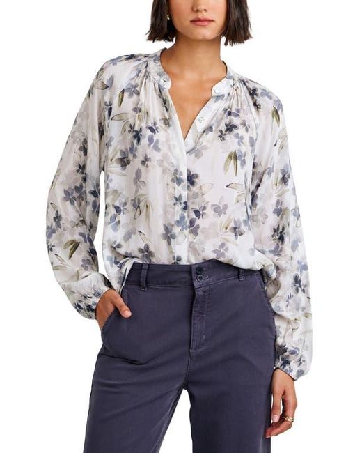Bella Dahl Gray Floral Print Button-Up Blouse