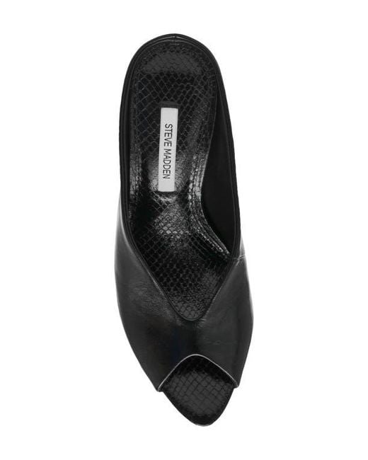 Steve Madden Black Agaze Peep Toe Slide Sandal