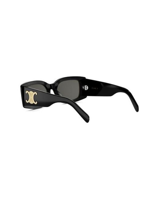 Céline Black Triomphe 53Mm Rectangular Sunglasses