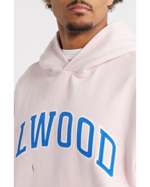 Elwood Pink Fireside Distressed Logo Hoodie for men