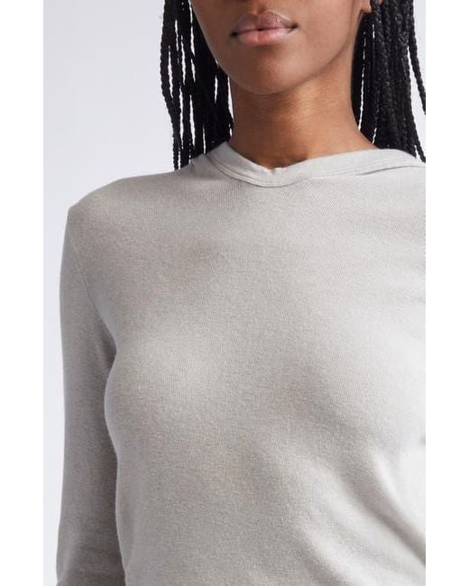 Rick Owens White Rib Crop Hoodie