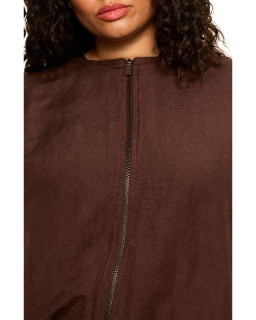 Sanctuary Black Linen Blend Bubble Jacket