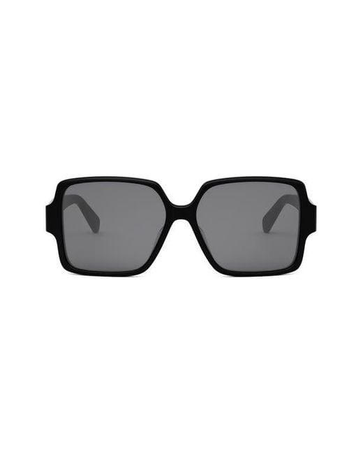 Céline Black Triomphe 60Mm Square Sunglasses