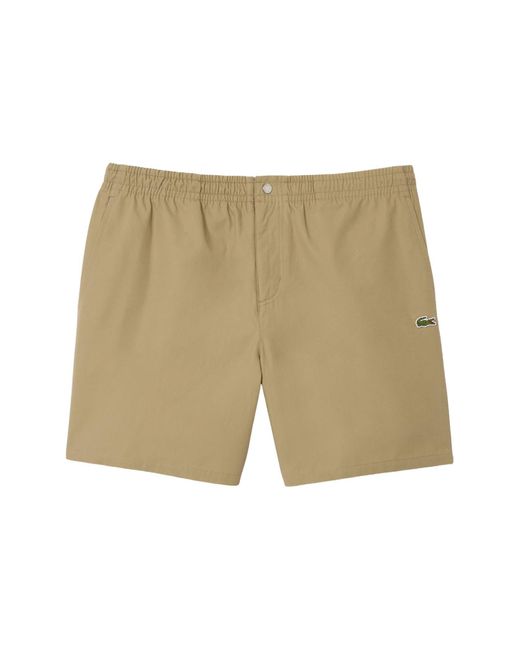 Lacoste Natural Relaxed Cotton Twill Shorts for men