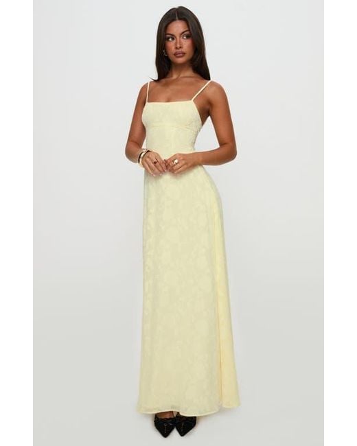 Princess Polly South Of France Floral Embroidered Sleeveless Gown in Yellow | Lyst Princess Polly South Of France Floral Embroidered Sleeveless Gown in Yellow | Lyst
