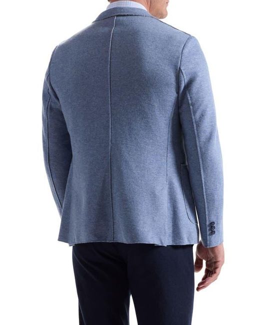 Bugatchi Blue Wool Blend Laser Cut Blazer for men