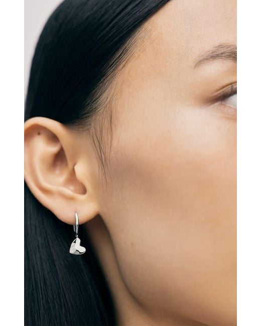 Monica Vinader Multicolor Heart Drop Huggie Hoop Earrings