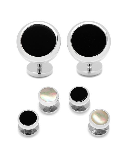 Cufflinks Inc. Black Ox And Bull Trading Co. Onyx Cuff Links & Shirt Stud Set for men