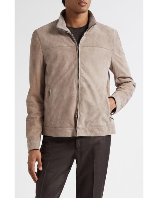 Thom Sweeney Brown Suede Jacket for men