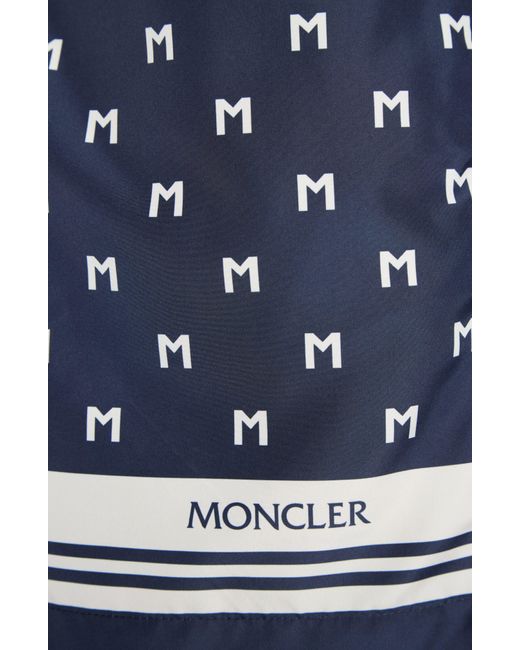 Moncler Blue Mare Monogram Swim Trunks for men