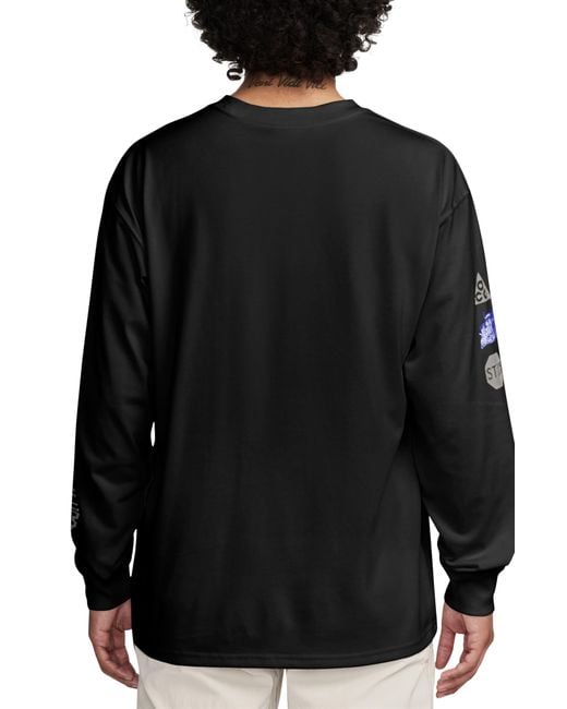 Nike Black Dri-fit Acg Oversize Long Sleeve Graphic T-shirt for men