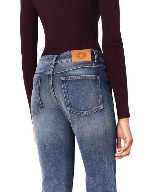 Maje Blue Bootcut Jeans With Zip Pockets