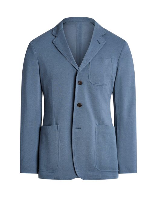 Ralph Lauren Purple Label Blue Hadley Grant Wool Piqué Sport Coat for men
