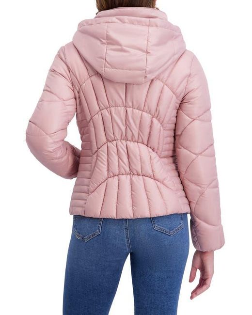Kensie Red Hooded Puffer Jacket