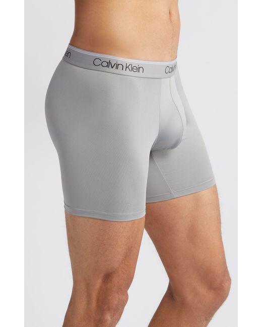 Calvin Klein Gray 3-pack Low Rise Microfiber Stretch Boxer Briefs for men