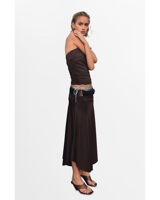 Mango Purple Draped Midi Skirt
