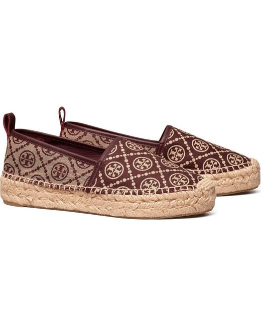 Tory Burch Pink T Monogram Platform Espadrille