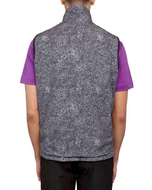 Con.struct Black Regular Fit Texture Print Recycled Performance Reversible Vest for men