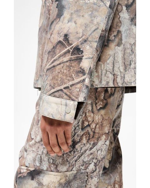 Represent Brown X Realtree Print Trucker Jacket for men