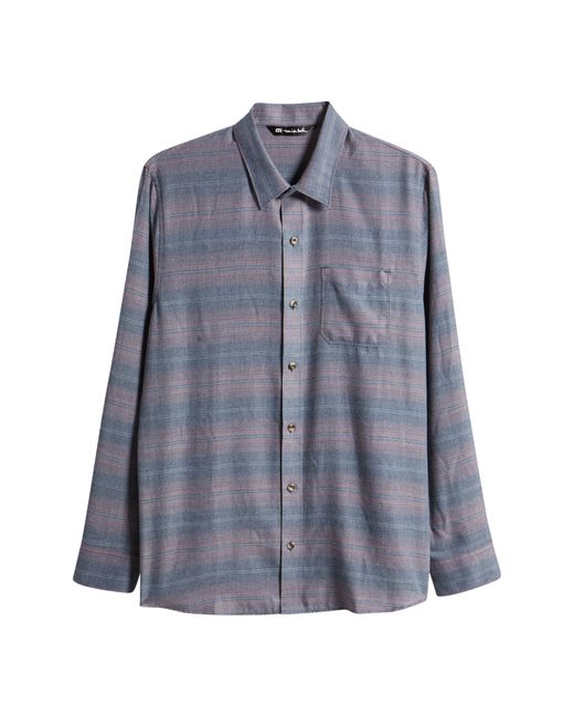 Travis Mathew Blue Cloud Flannel Button-up Shirt for men