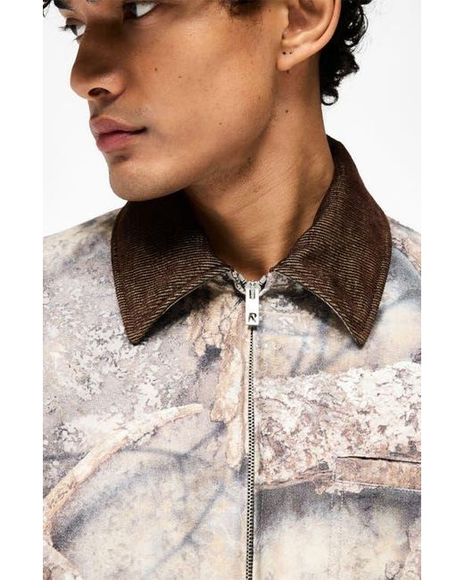 Represent Brown X Realtree Print Trucker Jacket for men