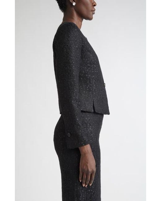 St. John Black Compact Tape Tweed Jacket
