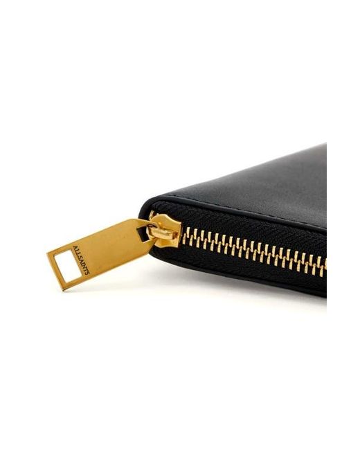 AllSaints Black Lena Zip Wallet
