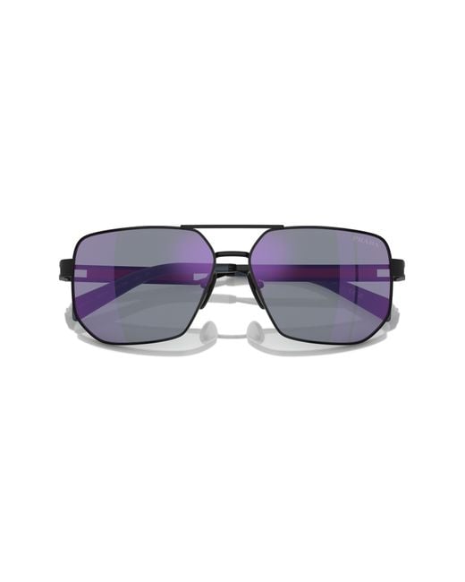 Prada Sport Blue 59mm Pilot Sunglasses for men
