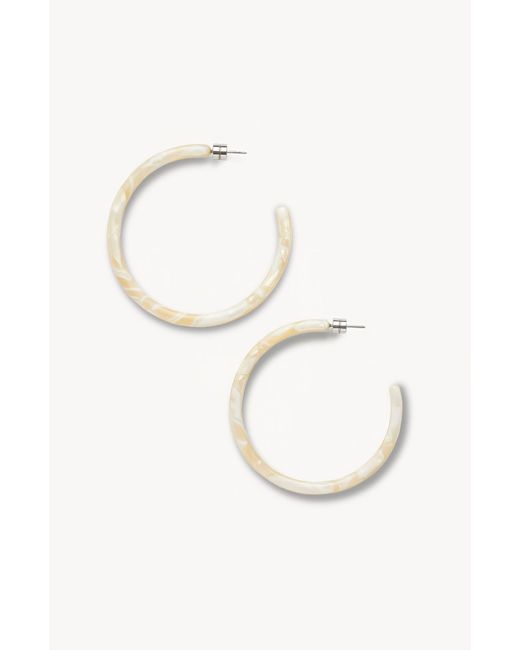 Machete White Large Hoops