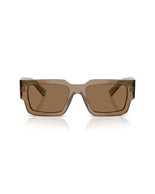 Prada Natural 55Mm Rectangular Sunglasses for men