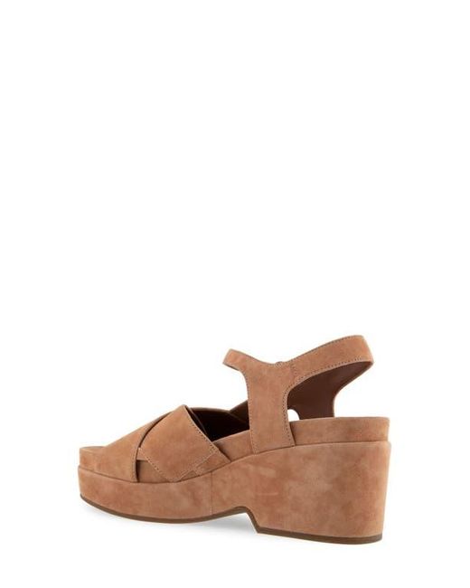 Aerosoles Brown Cora Ankle Strap Platform Sandal