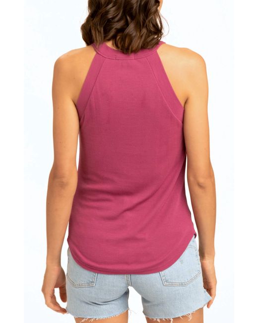 Threads For Thought Red Maresia Feather Ribbed Tank
