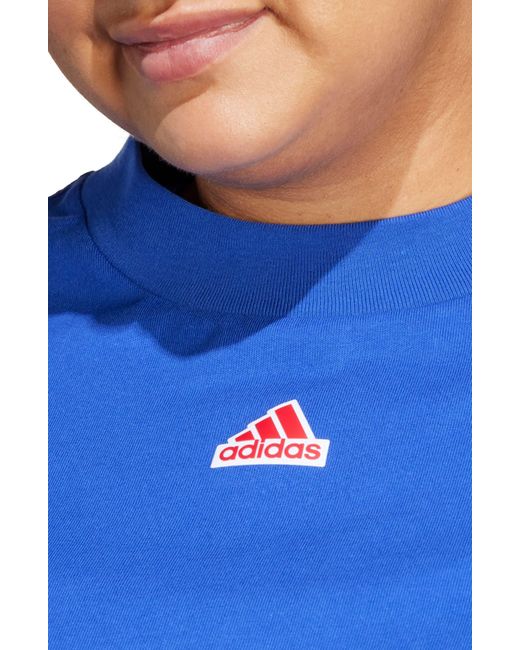 Adidas Blue Future Icons 3-stripes Cotton T-shirt