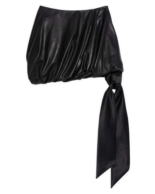 Helmut Lang Black Bubble Leather Miniskirt