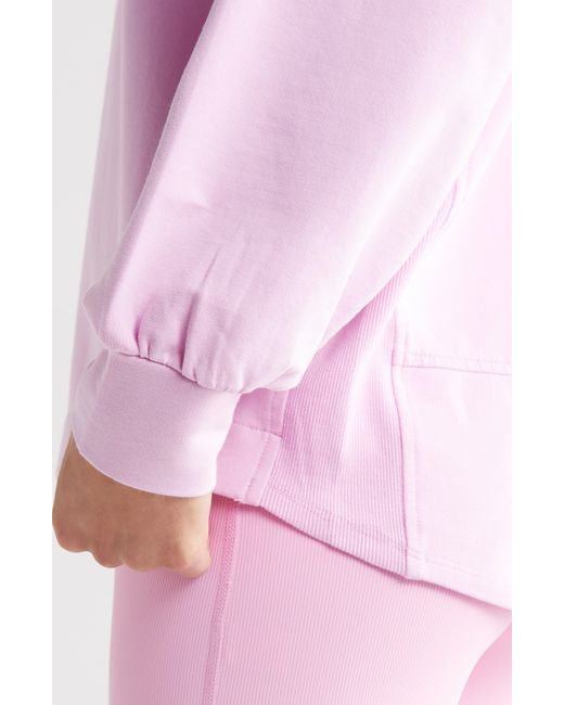 Zella Pink Swoop Crewneck Sweatshirt