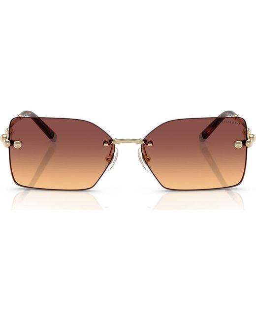 Tiffany & Co Brown 59Mm Gradient Rectangular Sunglasses