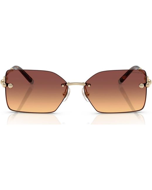 Tiffany & Co Brown 59Mm Gradient Rectangular Sunglasses