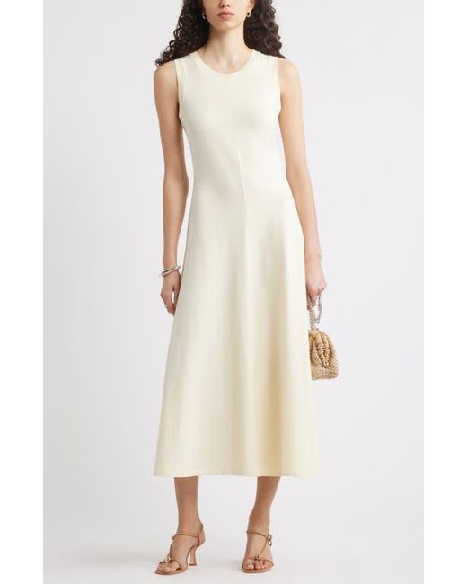 Nordstrom Women's Natural Sleeveless Cotton Blend Dress