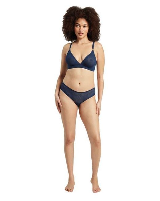 Nudea Blue The Sheer Deco Hipster Brief