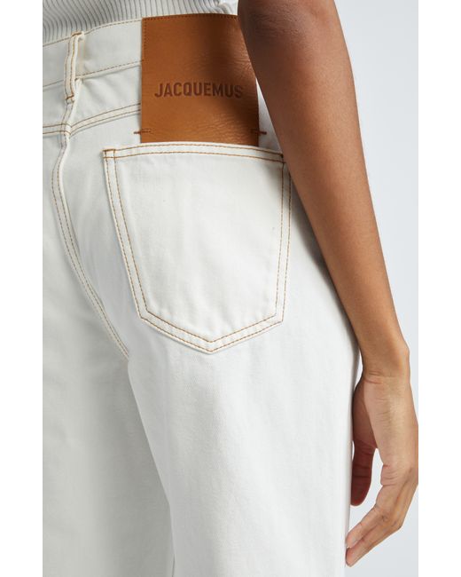 Jacquemus White Le De-nîmes Droit High Waist Straight Leg Jeans