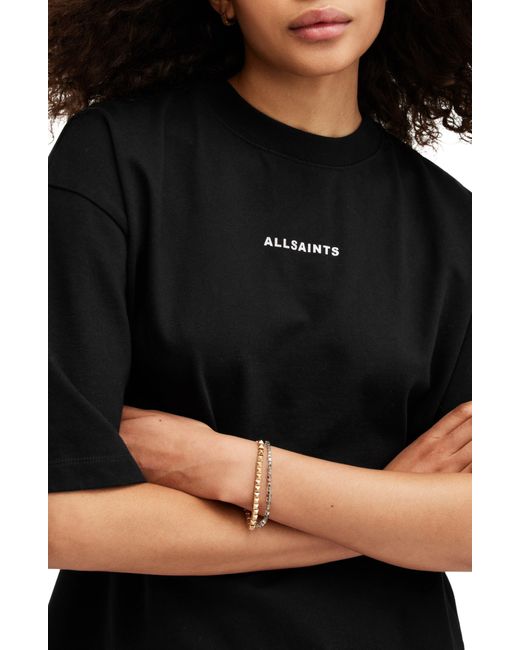 AllSaints Black Disc Amelie Logo Graphic T-shirt