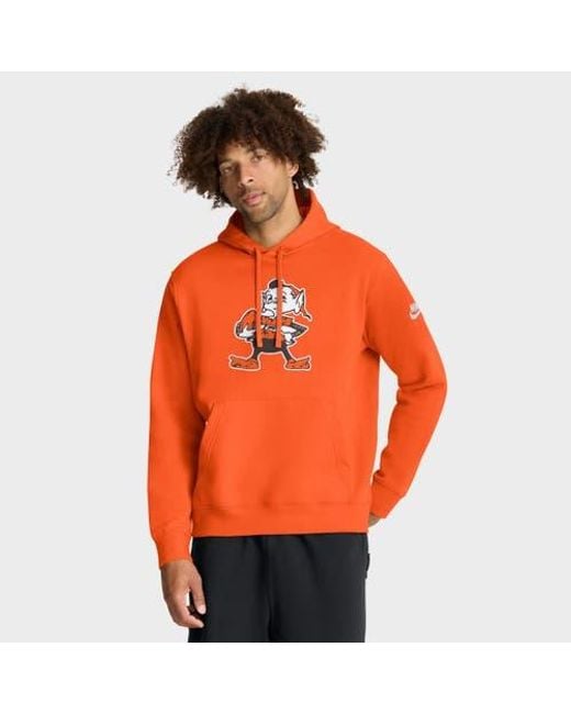 Nike Orange Cleveland Browns Club Fleece Pullover Hoodie for men